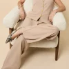 Little Mistress Co-Ords | Knitwear<Taupe Wide Leg Knitted Trousers