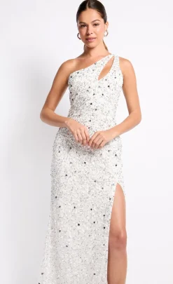 Little Mistress Dresses | Race Day Edit<White Embellished One-Shoulder Maxi Dress